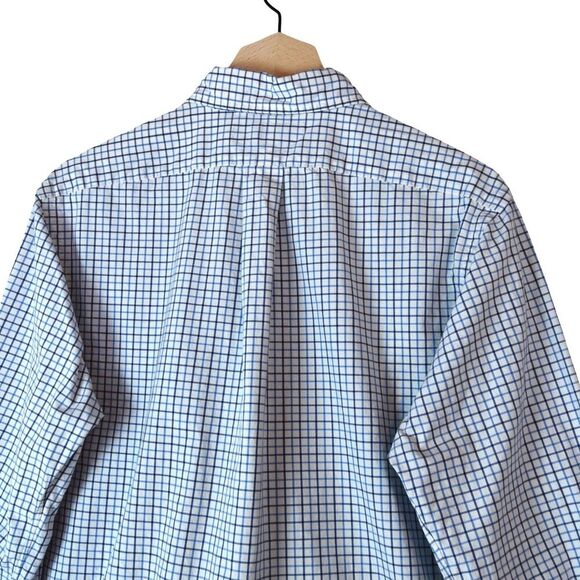Ralph Lauren Classic Fit Shirt Size M Blue White Grid Check Long Sleeve Preppy - Picture 2 of 6